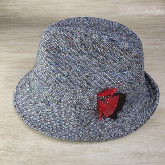 Shandon Headwear Donegal Ireland Tweed Fedora Wool Hat Weaver Gray Size 7 - Picture 1 of 11